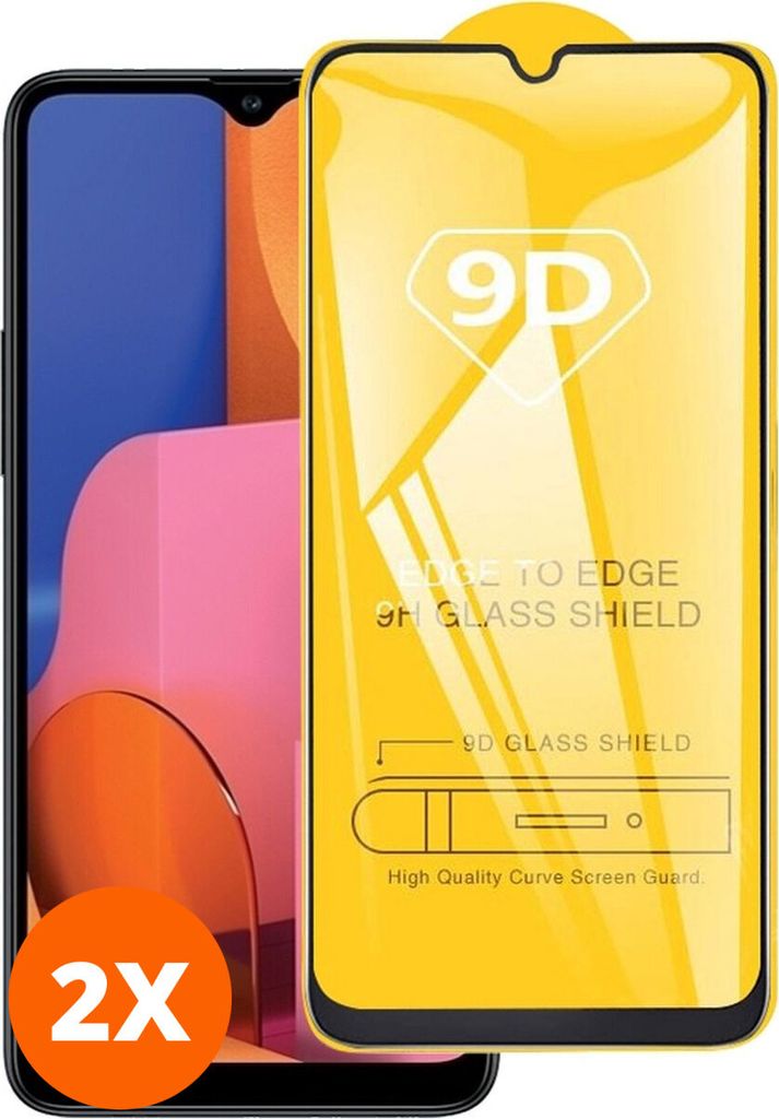 Mobigear Premium 4.99 Samsung Galaxy A20s Panzerglas Gehärtetes Glas Displayschutz - Hüllenfreundlich - Schwarz (2er Pack)