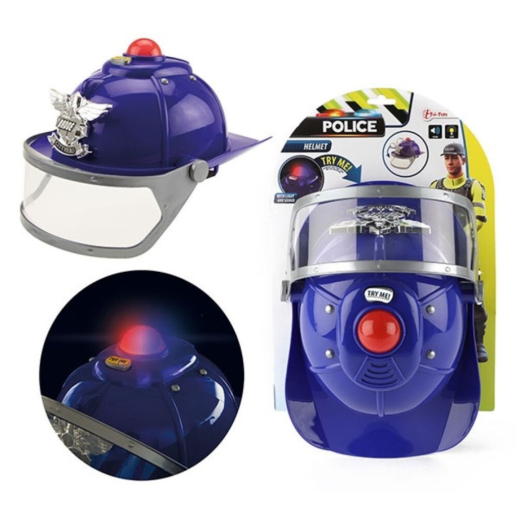 Polizeihelm Kinder mit Visier, Licht und Ton für Fasching Produktbild 
