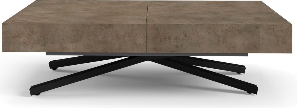 FURNLUX Couchtisch Sanna X Dunkelgrau 80cm / Hauptfarbe: Grau / Abmessungen: 80 x 80 x 200 cm