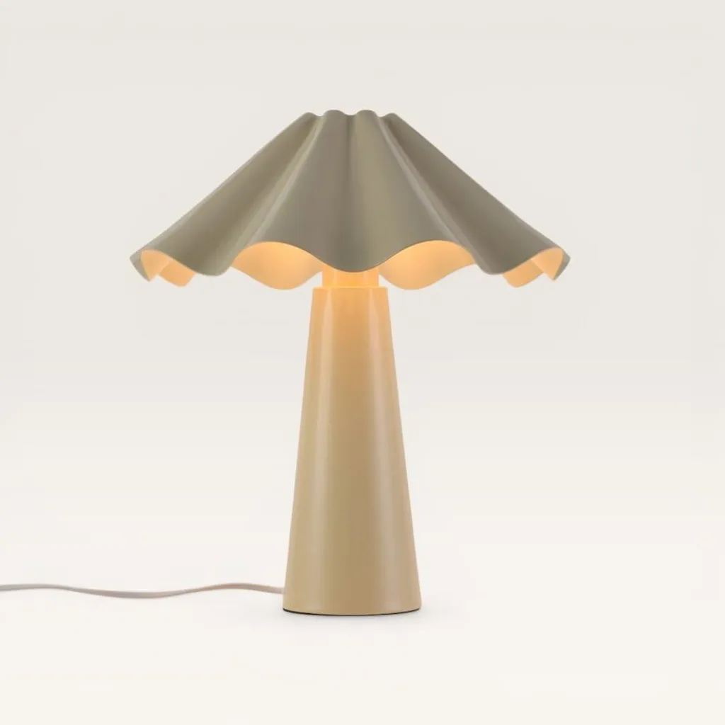 Petite lampe de table stable en métal blanc cassé Falisse LUSENZ