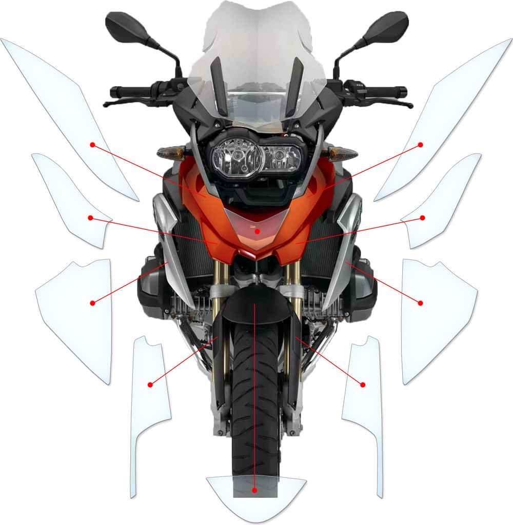 Lackschutzfolie Steinschlagschutz passend für BMW R1200GS 2014-2016