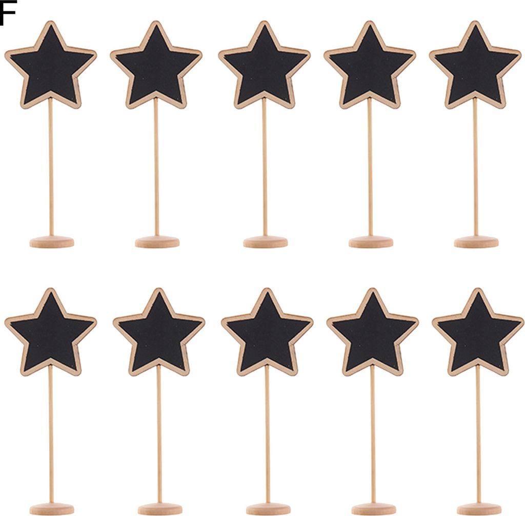 10pcs Mini-Kreideb wiegen kreative Form auf auffälliger Holz kleine Tafelnachrichten mit der Tafel mit Ständer für zu Hause-F