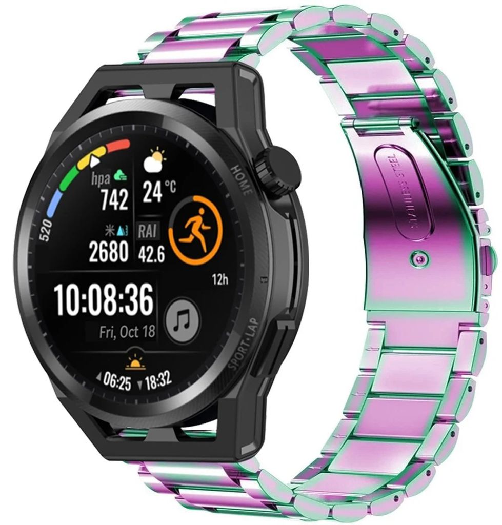 Strap-it Huawei Watch GT Gliederarmband (Regenbogen)