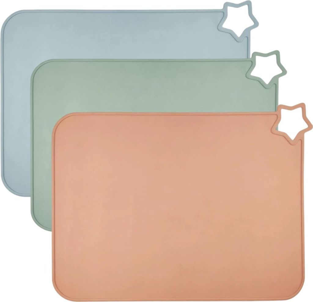 Silikon-Tischsets für Kinder, rutschfest und wiederverwendbar, tragbar, hitzebeständige Tischsets für Kinder, Baby-Tischsets, Antifouling-Siliko...