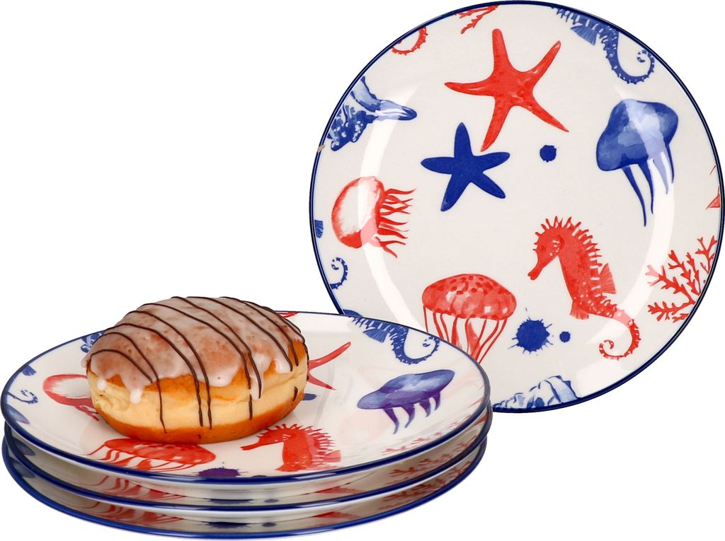 Seaside 4er Set Kuchenteller Dessert 4 Personen Ø 20 cm Produktbild 