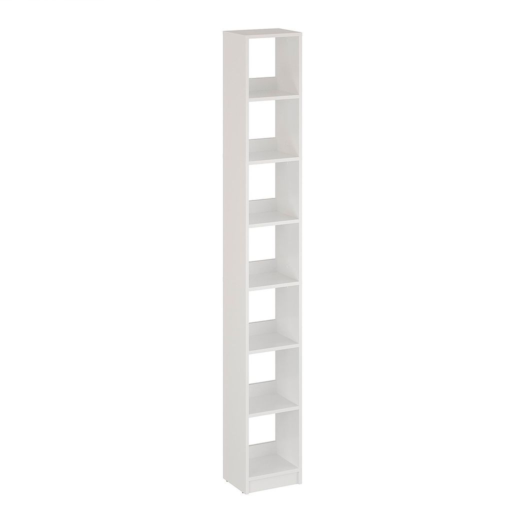 KOMTO Bücherregal Weiß – Schmales Regal 20 cm Breit mit 3 Produktbild 