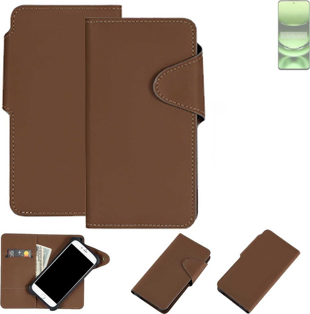 K-S-Trade Schutzhülle Klapphülle Kunstleder kompatibel mit Realme Narzo 70 Turbo 5G braun Handy Hülle Wallet Case