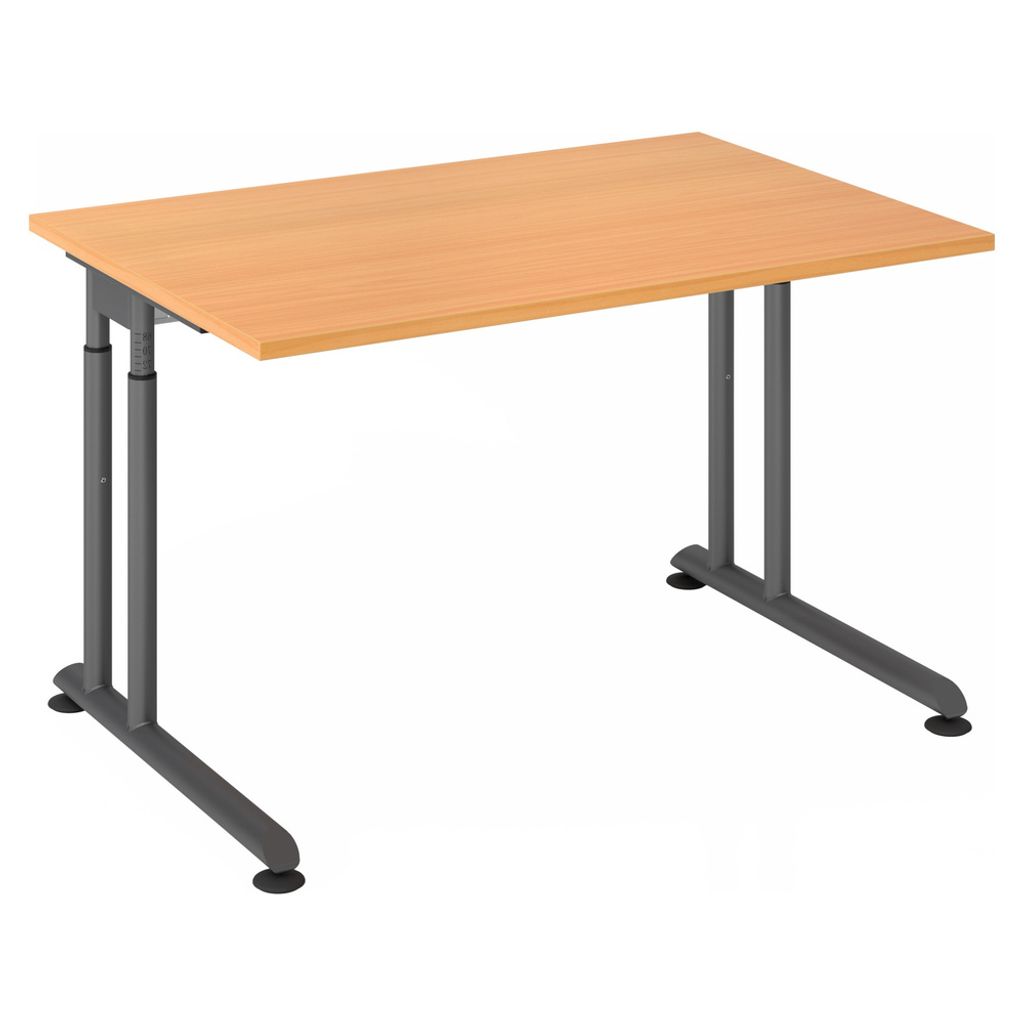 Schreibtisch C-Fuß 120x80cm Buche/Graphit