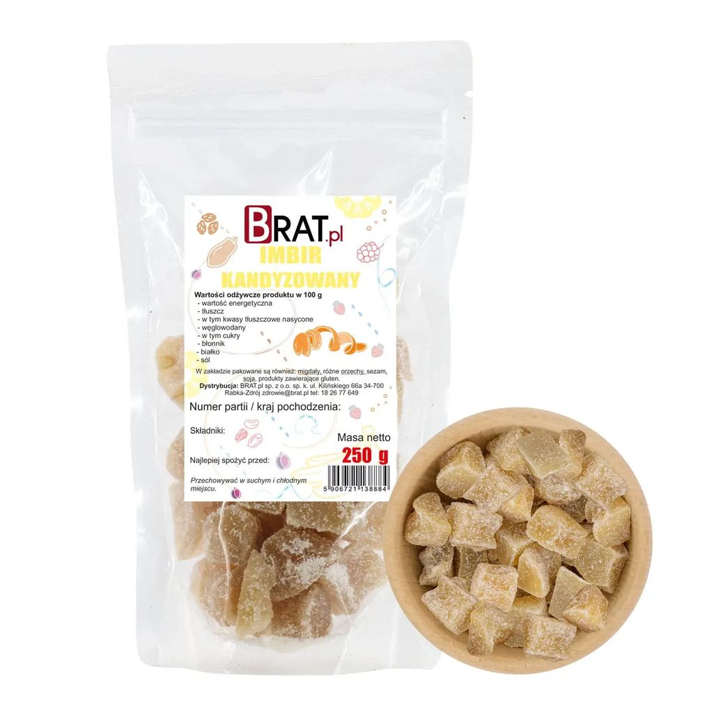 Kandizovaný zázvor 250g Brat.pl Obrázok produktu 