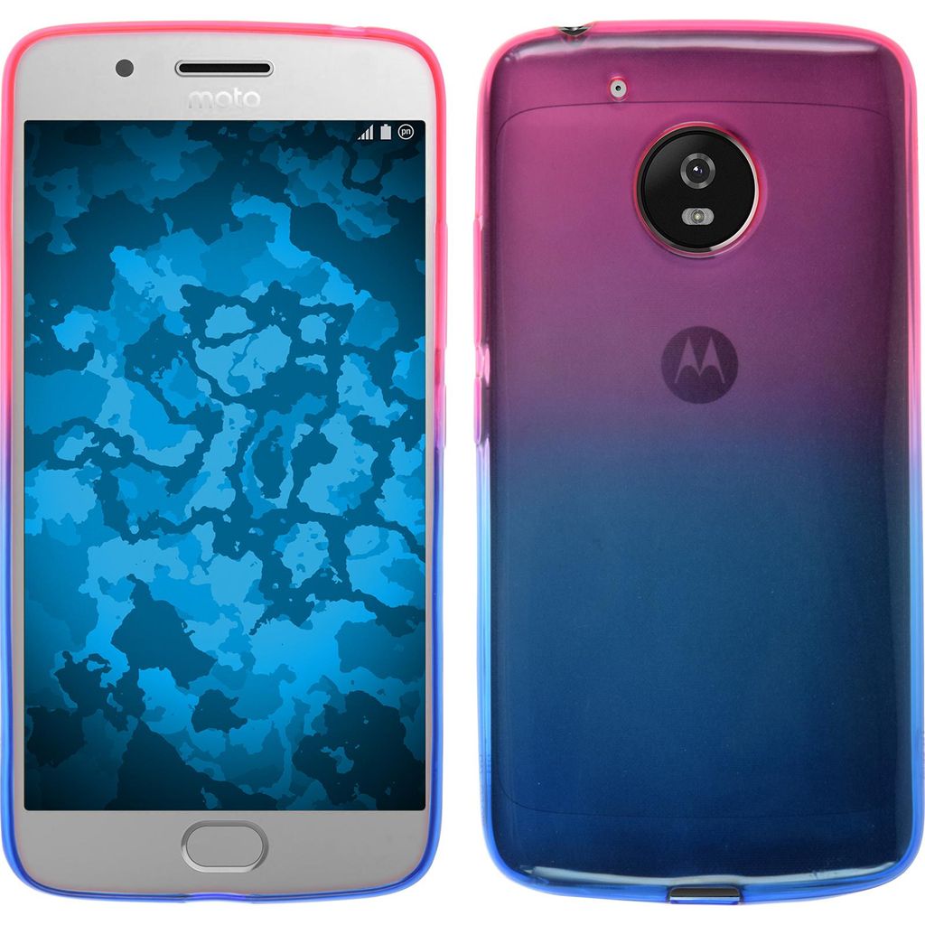 PhoneNatic Case kompatibel mit Lenovo Moto G5 - Design:06 Silikon Hülle Ombrè + 2 Schutzfolien