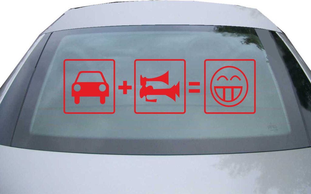 Indigos UG - Aufkleber Heckscheibe & Motorklappe DE2541 - rot - 600x171 mm - Trainhorn - Auto Scheiben Fenster Heckklappe Tuning Racing JDM - Die cut