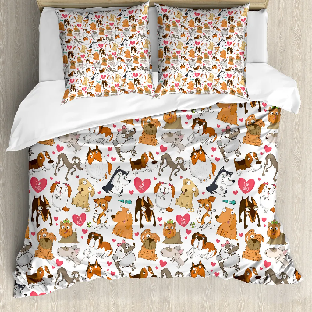 Housse de couette anti-acariens Bull Terrier 155x220cm hypoallergénique