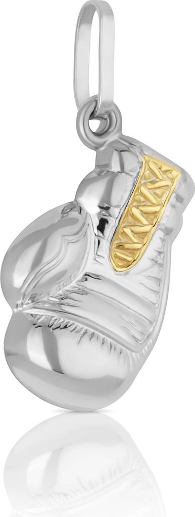 2-Farbig 14,5x10mm 925 Silber Kettenanhänger Boxhandschuhe Produktbild 