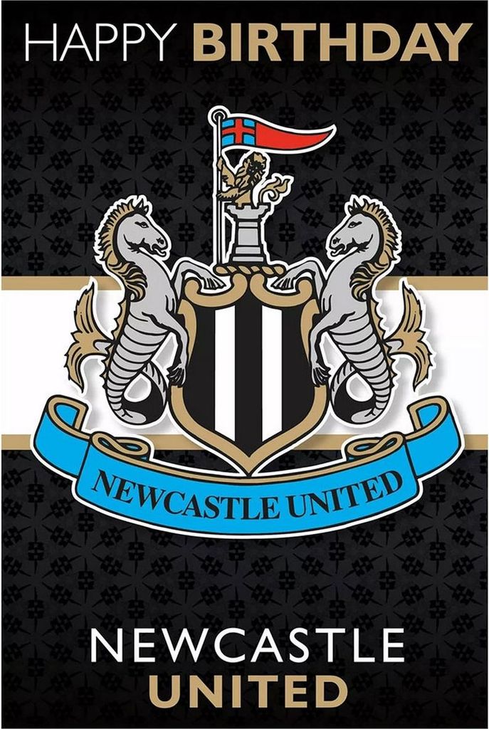 Newcastle United FC - 3D & Lentikular-Geburtstagskarte, Karton TA13841 (Einheitsgröße) (Schwarz/Weiß/Gold)