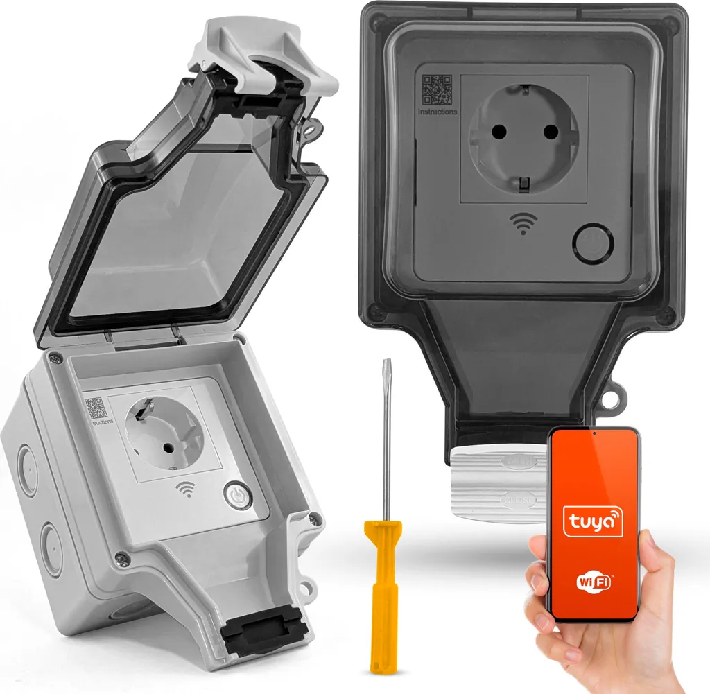 Prise connectée étanche IP66 Tuya pour l'extérieur et l'atelier