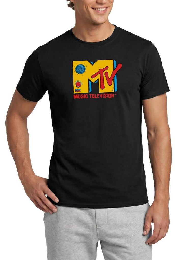 Spreadshirt MTV Music Television Radio-Logo Männer T-Shirt, L, Schwarz
