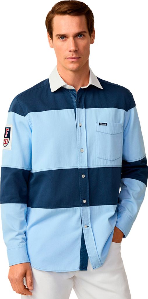 FaÇonnable Fm310809 Langarmhemd Blau M Mann Blau M