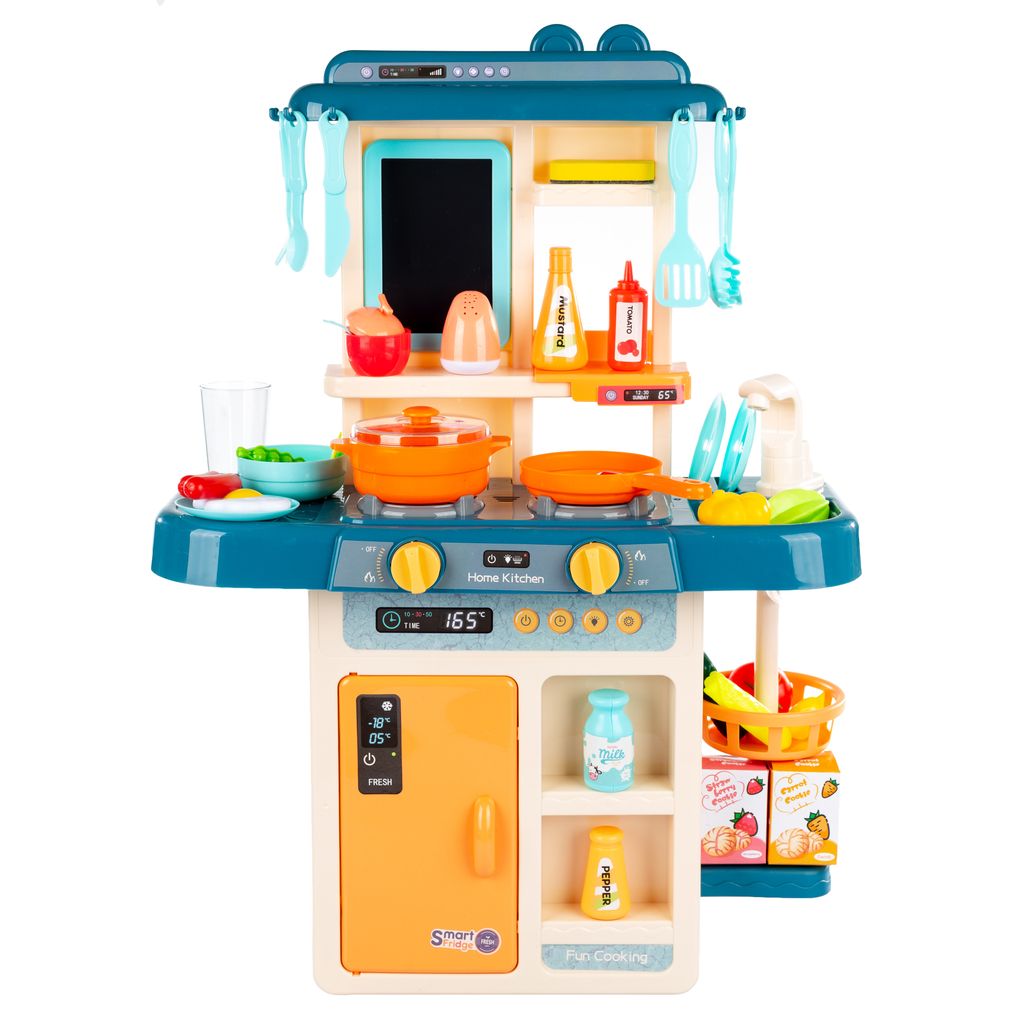 Kinderküche Spielküche SpielzeugKüche Küchengeräte mit Lichtern Blau 