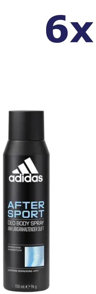 6x Adidas After Sport Deo Body Spray 150 ml Produktbild 
