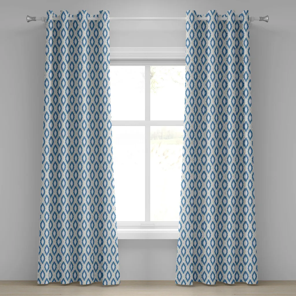 Paire de Rideaux Décoratifs Japonais 280x245 cm Motif Kimono Ancien
