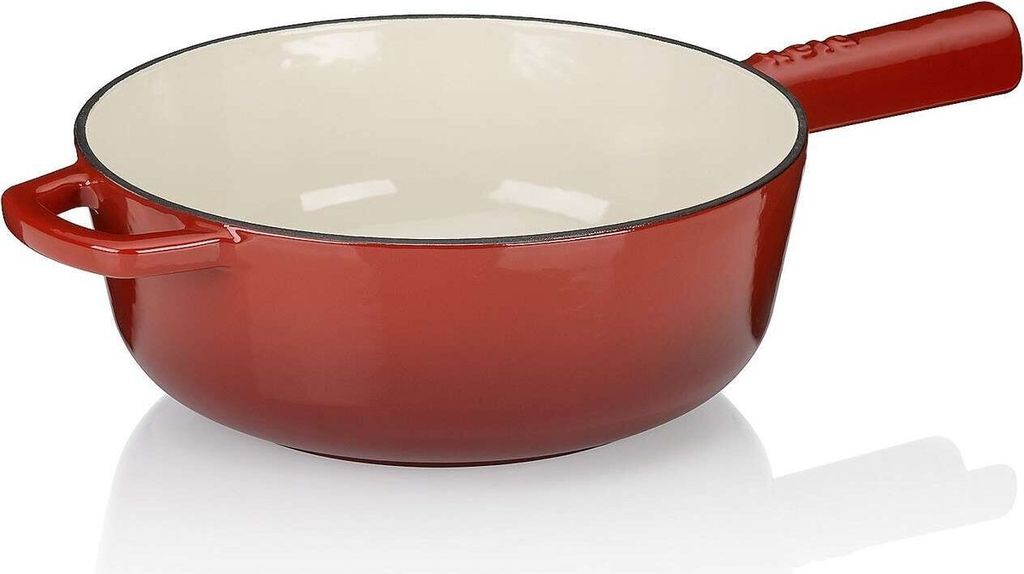 Käsegießerpfanne, 1,8 L, Gusseisen, Rot, 20 cm, PFAS/PTFE Produktbild 