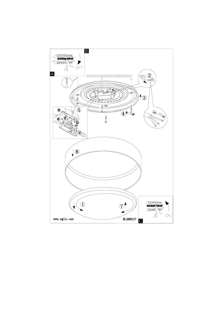 Plafonnier LED Palomaro Anthracite avec Diffuseur Blanc en Plastique - 3