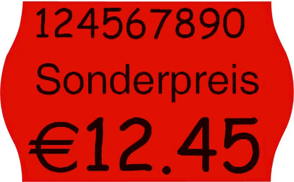 Étiquettes de prix fluo rouge 26x16 mm adhésif permanent METO 9420479