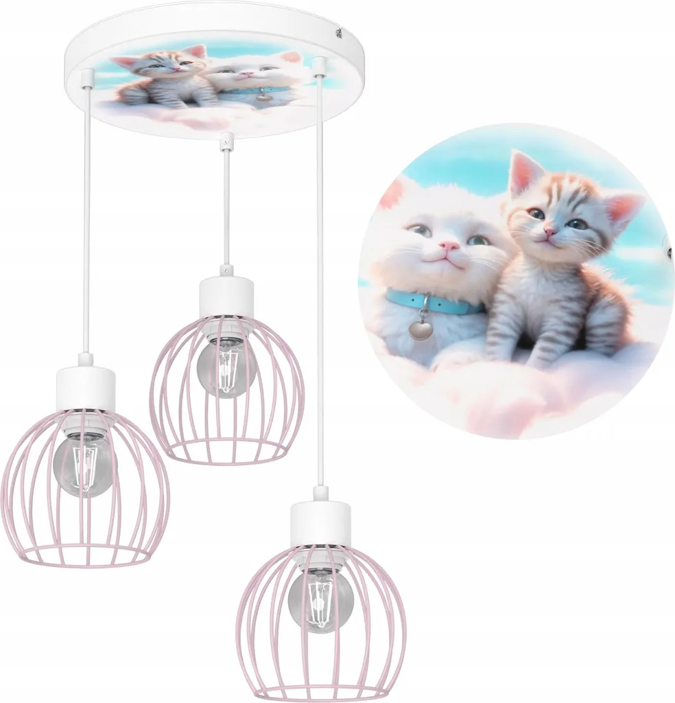 Lustre Enfant Chat LED E27 Solution Éclairage Doux et Design Sécurisé