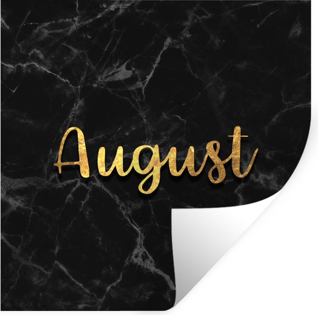 MuchoWow Wandtattoo Wandsticker Wandaufkleber Kalender - August - Gold - Marmor 30x30 cm Selbstklebend und Repositionierbar - Repositionierbar - ...