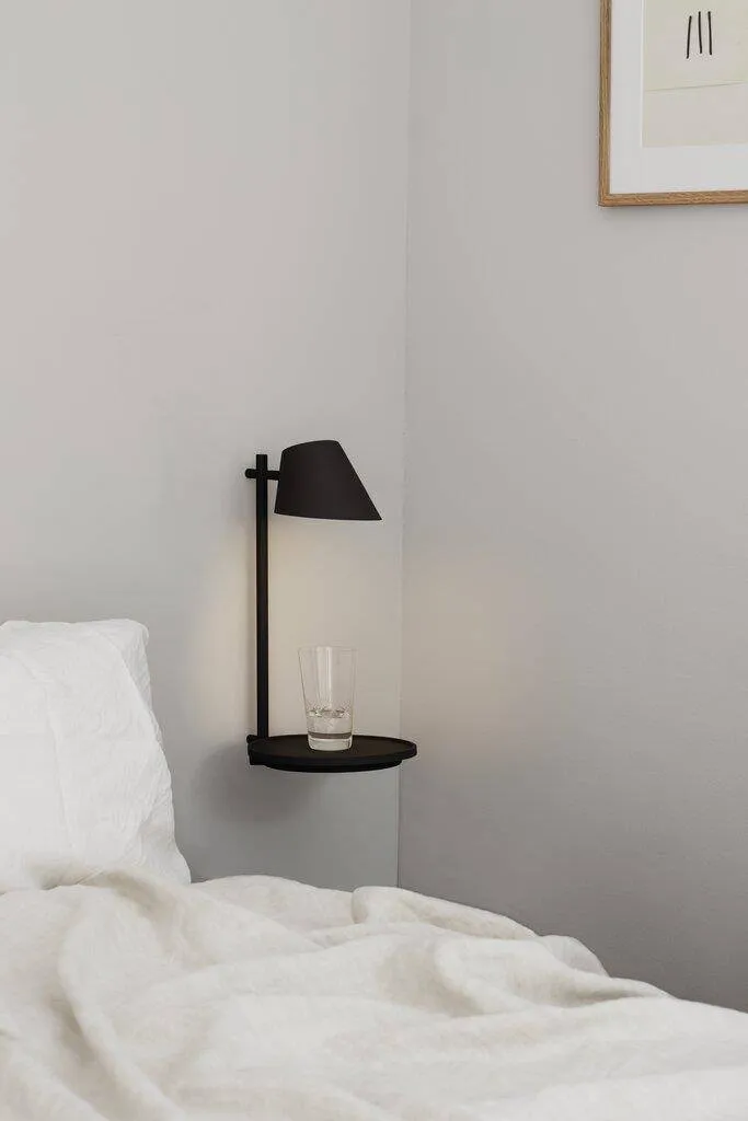 Applique Stay TM Long Noire Douille E27 - Luminaire Mural Intérieur