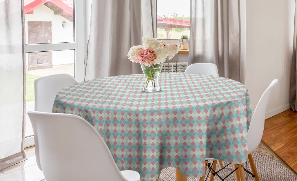 ABAKUHAUS Tovaglia 150 cm - Qualità Turca e Design Quatrefoil Rosa