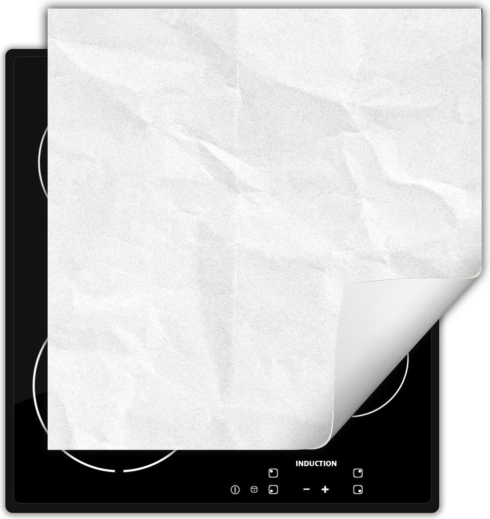 DarHaus Herdabdeckplatte 50x52 cm Anti Rutsch Matte Aufrollbar, weiß - schiefer