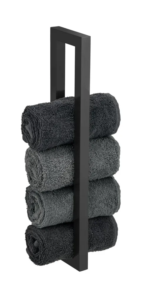 WENKO Reitani Porta Asciugamani 40cm | Acciaio Nero Industrial