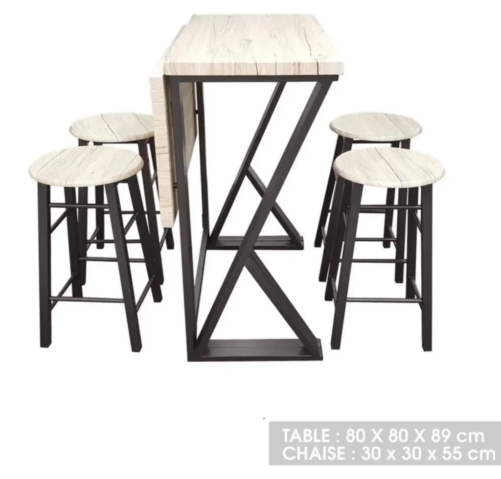 Solution Gain de Place : Table Haute Pliable DOCK et 4 Tabourets - 5