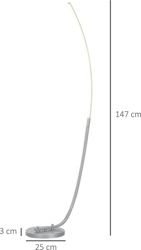 Lampadaire LED Variable Argenté avec Interrupteur à Pied Ergonomique