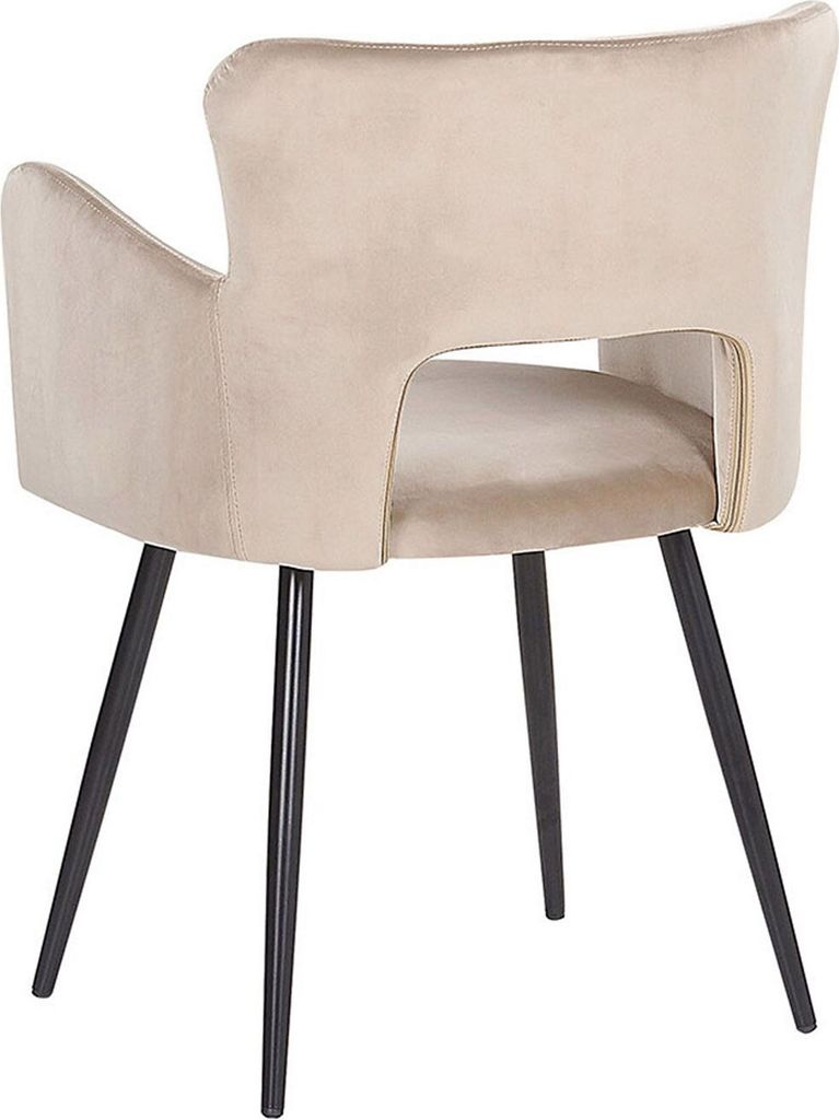 BELIANI Esszimmerstuhl Taupe Polsterbezug mit Armlehnen 4 Produktbild 6