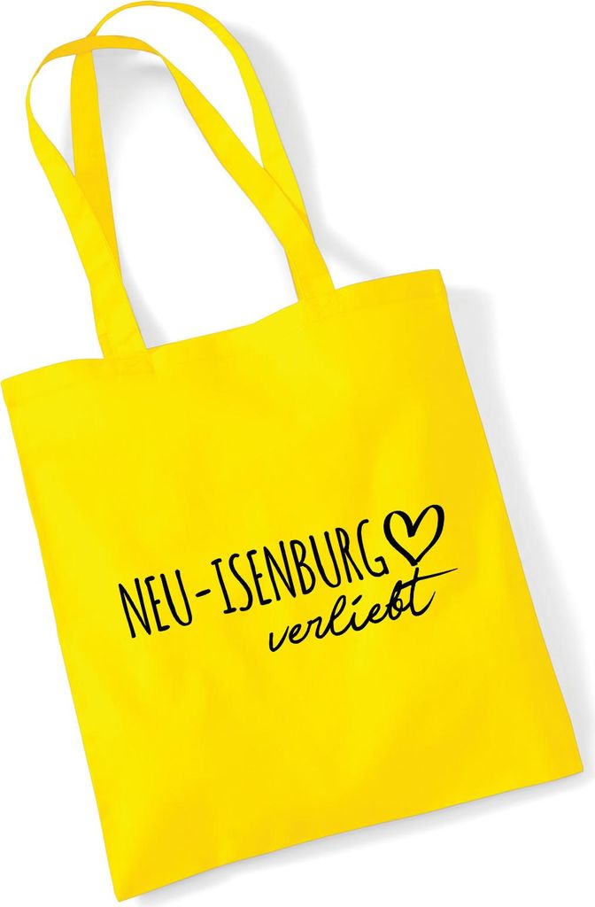 Huuraa Jutebeutel Neu-Isenburg verliebt 10 Liter Yellow Baumwolle Tasche Geschenkidee