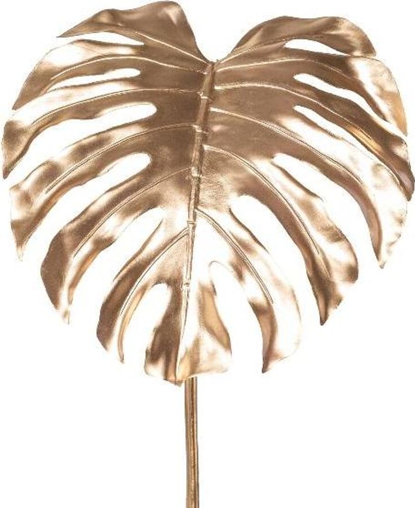 artplants.de Deko Blatt Philodendron Monstera Deliciosa MENKIS, metallic-Gold, 90cm - Kunstpflanzen Blatt