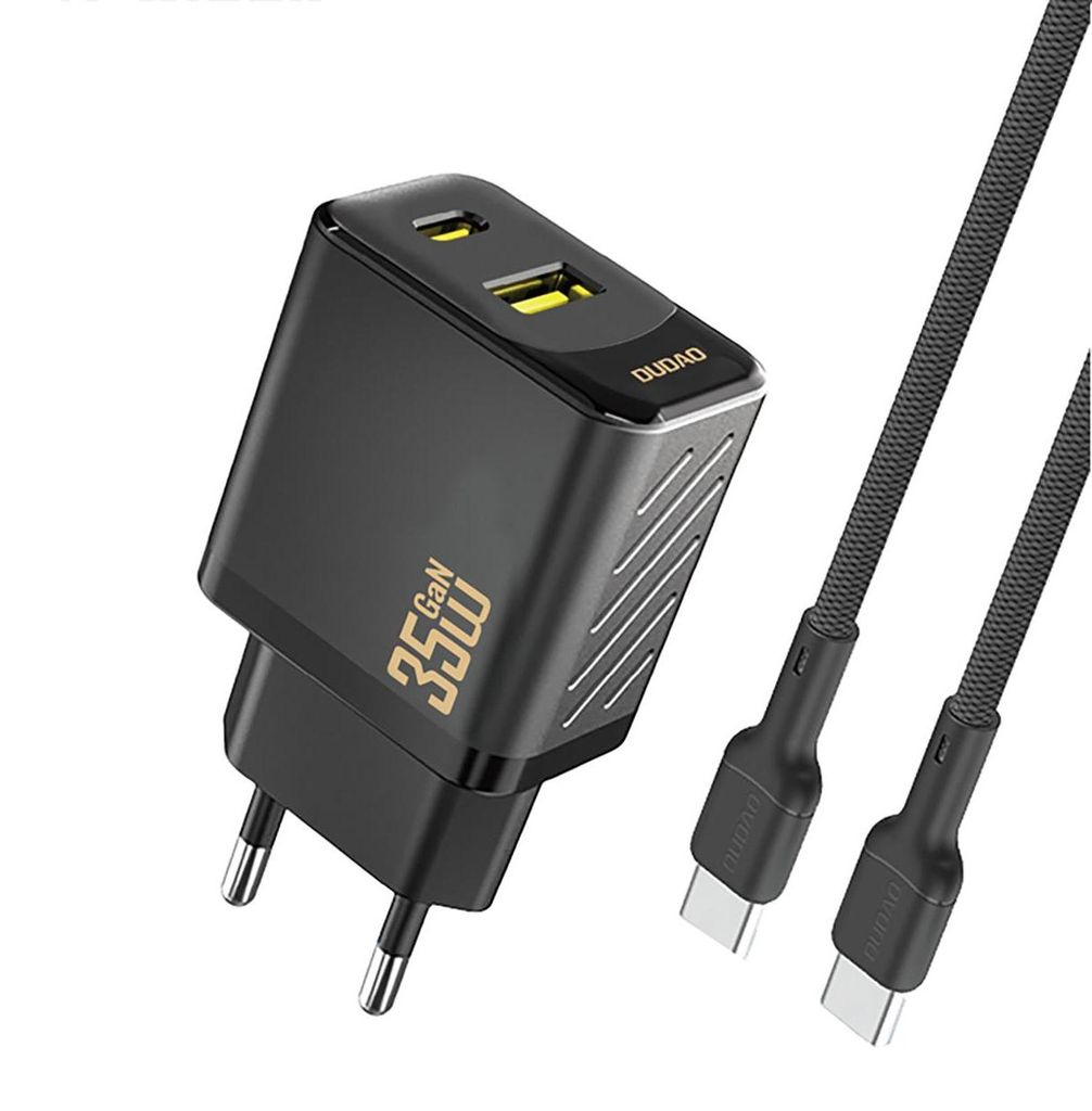 Netzteil A27MaxCEU PD QC 35W USB-A USB-C mit USB-C Kabel - Schwarz Dudao
