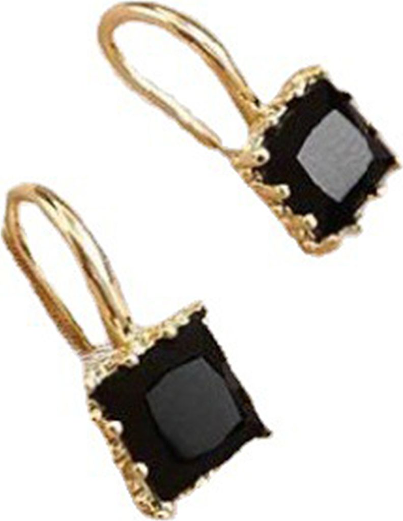 1 Paar Ohrstecker, quadratische Form, Strass-Schmuck, modisches Aussehen, langlebige Ohrstecker für den täglichen Gebrauch-Schwarz