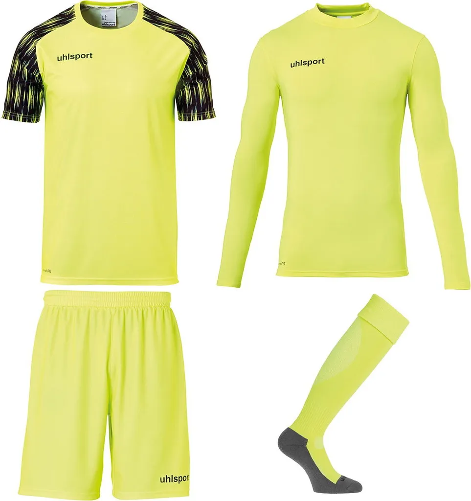 Tenue de gardien de but junior Uhlsport Reaction jaune fluo taille 164