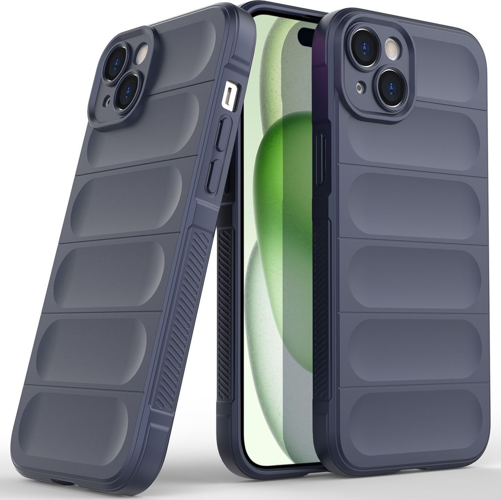 iPhone 15 Plus Hülle, Weich TPU Silikon Stossfest Anti-rutsch Schutzhülle für iPhone 15 Plus Dunkelblau