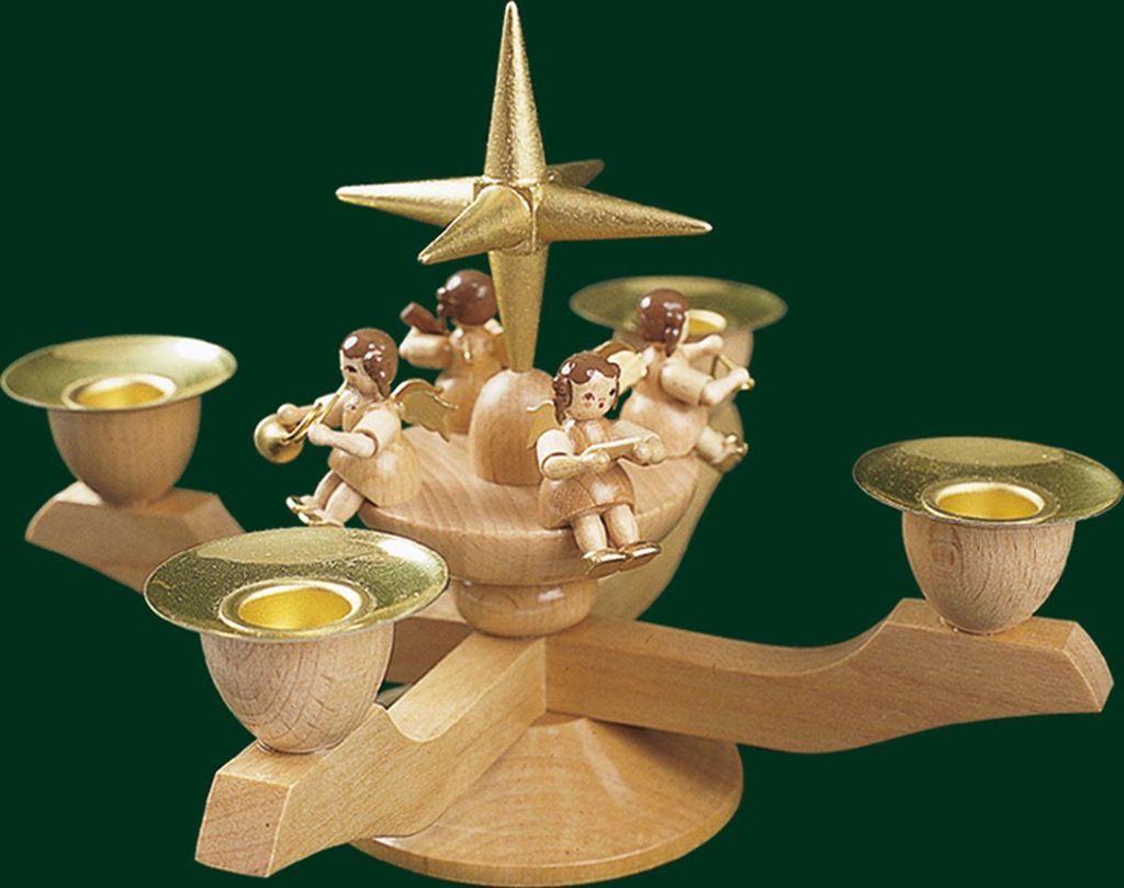 Leuchter mit Engeln - gold (12cm) von Richard Glässer