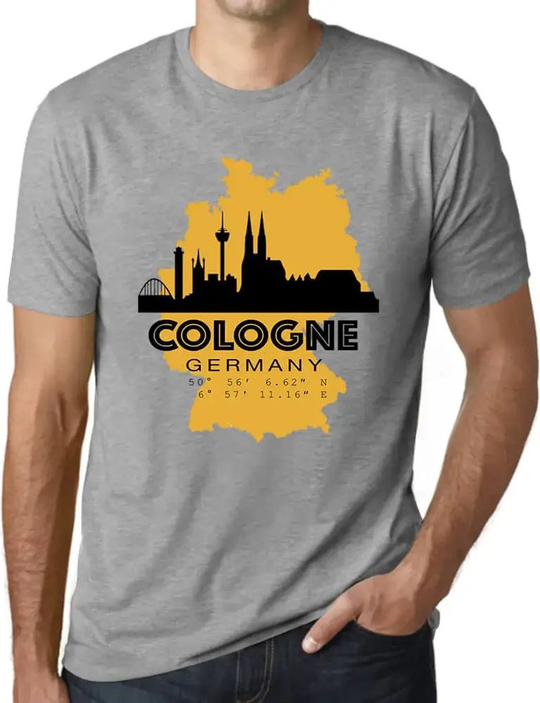 Herren Grafik T-Shirt Köln Deutschland – Cologne Germany – Öko-Verantwortlich Vintage Jahrgang Kurzarm Lustige Druck Geburtstag Geschenk Mann