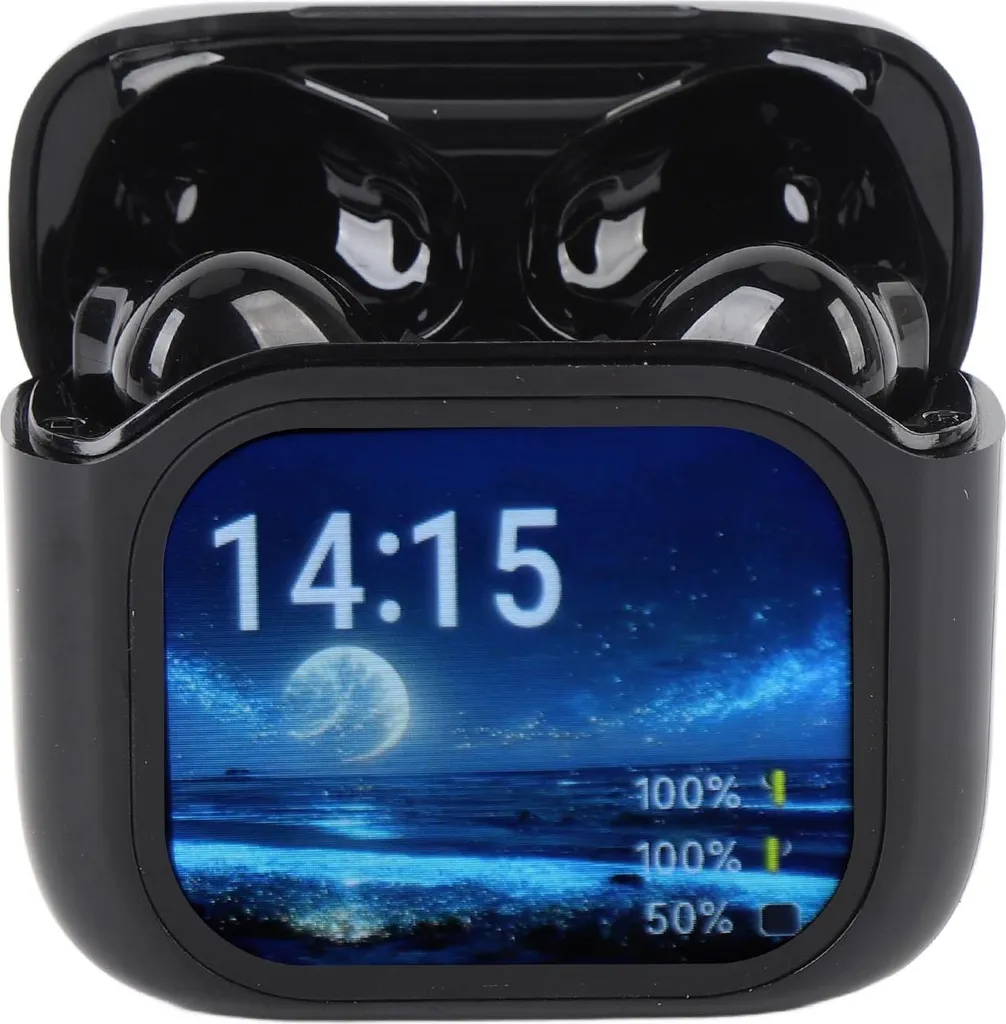 Sprachübersetzer-Ohrhörer mit Farb-Touchscreen, Ladecase, Bluetooth 5.4, ANC-Geräuschunterdrückung, Übersetzung in 140 Sprachen, IPX5- für Musik und A