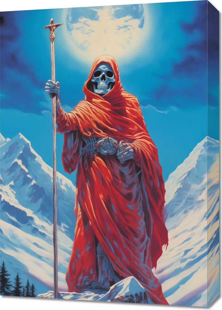 Déco murale zen Gardien de la lune de montagne 50x70 cm pour salon