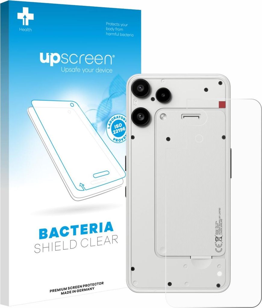 upscreen Schutzfolie für Nothing Phone (3a) Lite (Rückseite) Displayschutz Displayschutzfolie Folie Klar antibakteriell