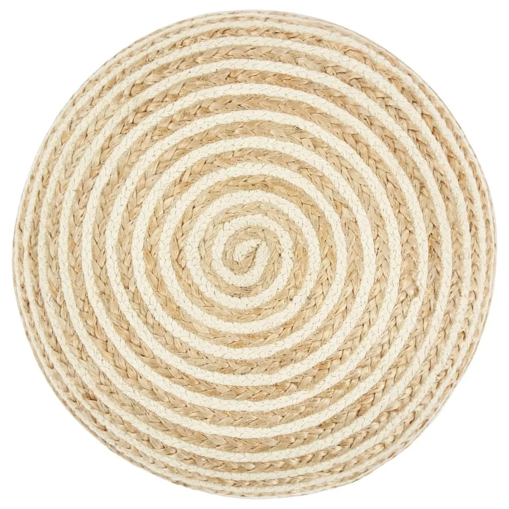 Pouf artisanal en jute 45x30 cm - Solution assise d'appoint compacte - 2