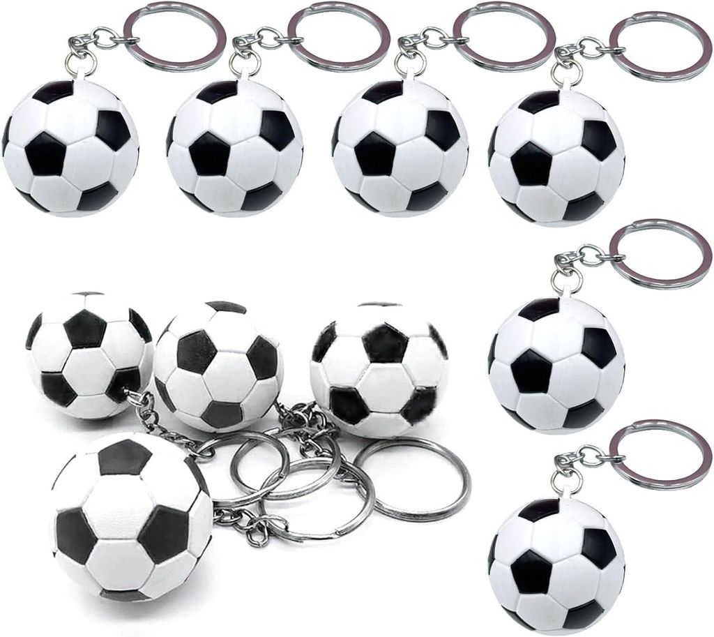 Llaveros de fútbol, diámetro de 3,5 cm, 10 unidades, color  Imagen del producto 