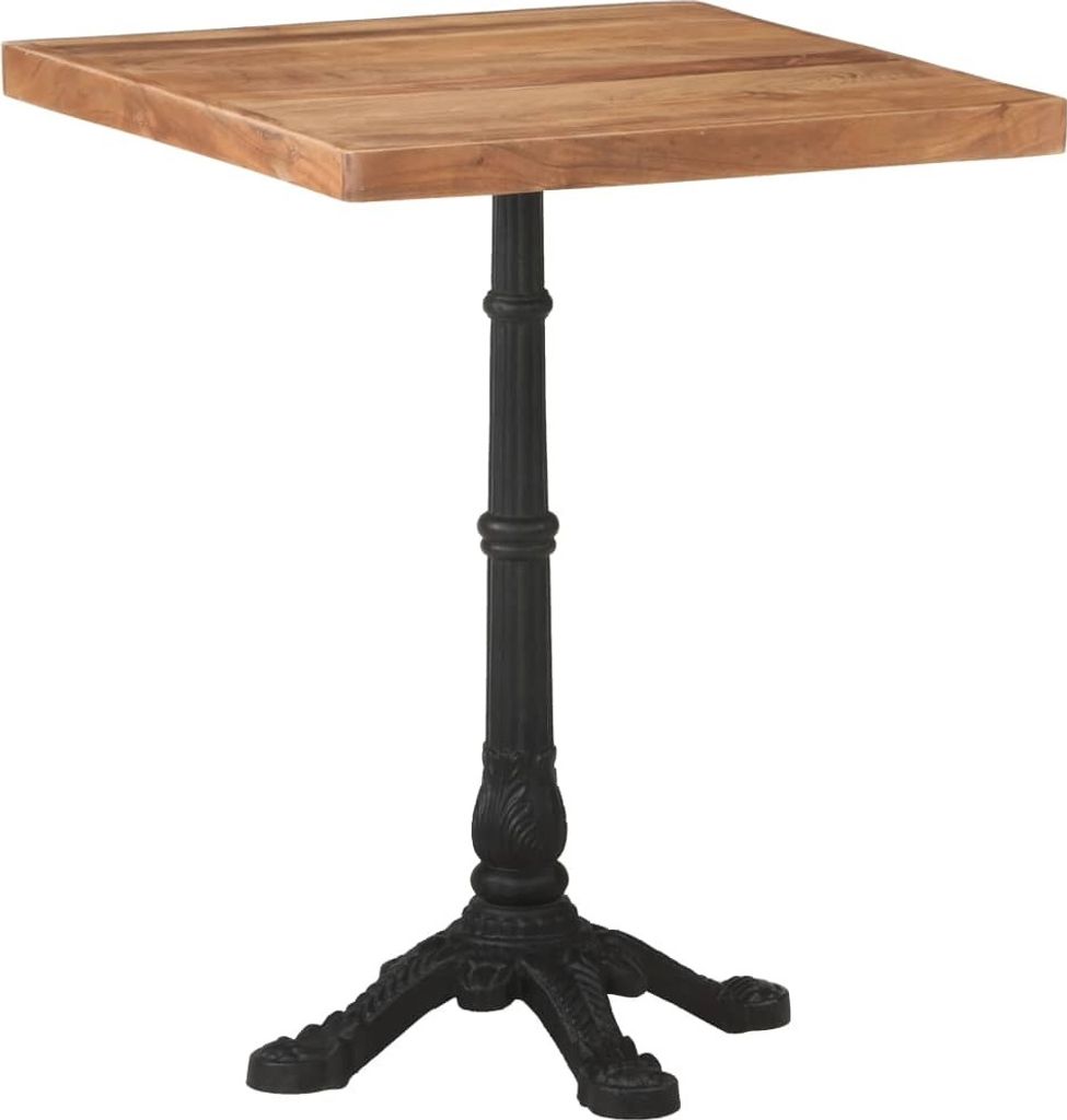 Bistrotisch FRANZ 60x60x76 cm Akazie Massivholz Quadratisch | Esstisch vintage kleiner Tisch Cafe Gartentisch Balkontisch Outdoortisch